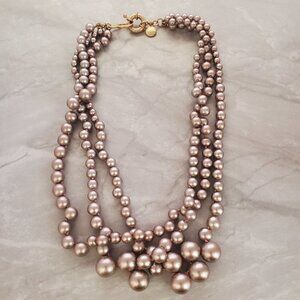 🍾 Rare HTF Vintage J.Crew Gold Pearl Twisted Statement Wedding Twisted Hammock